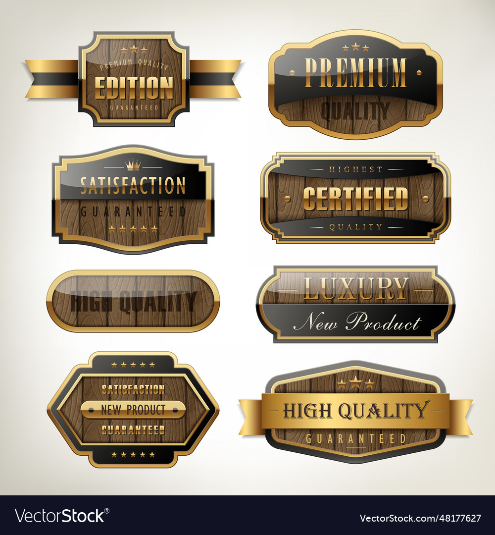 Luxury premium quality plates collection Vector Image