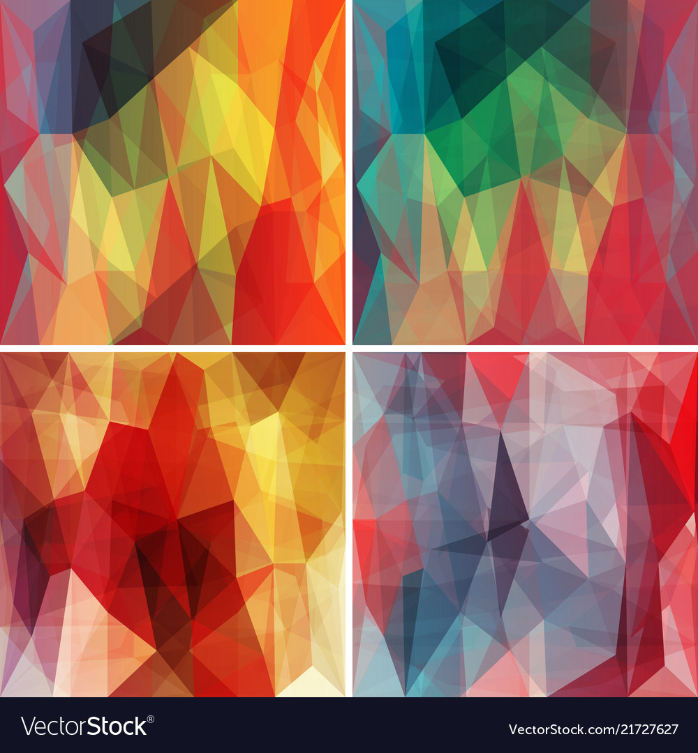 Polygonal backgrounds set with abstract