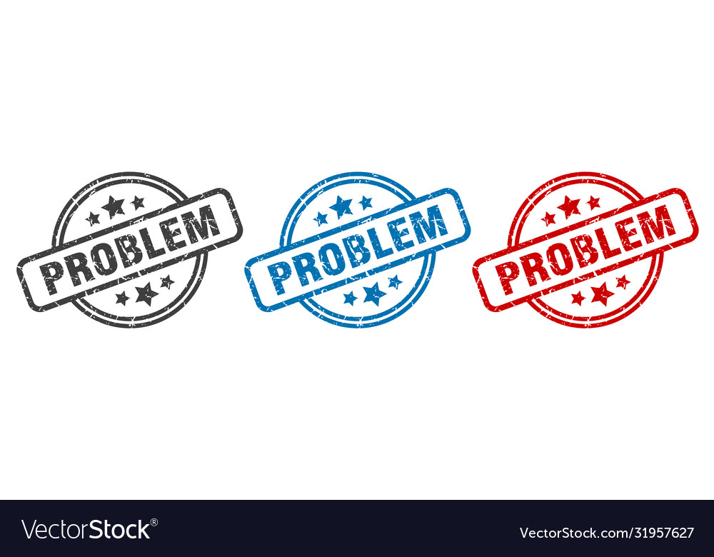 Problem stamp round isolated sign