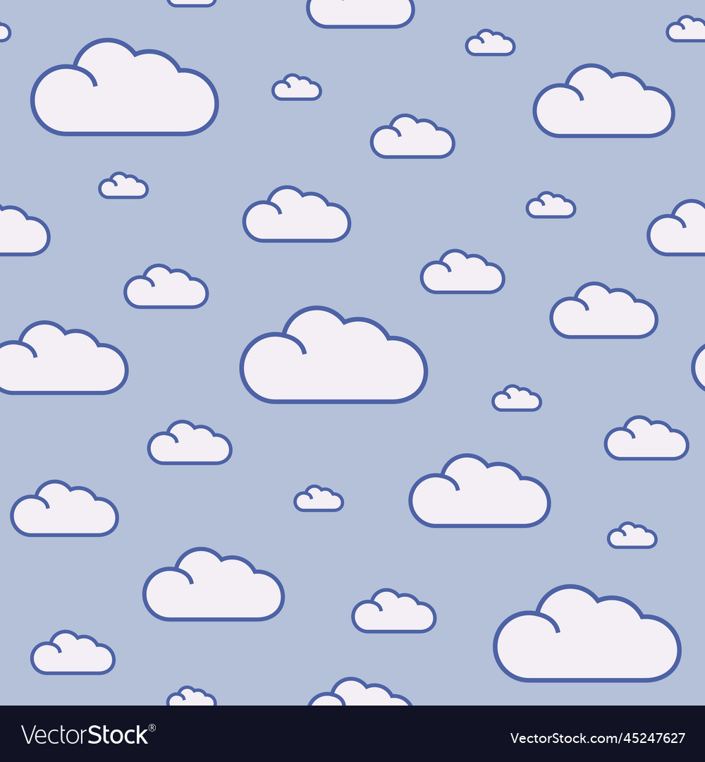 Seamless cloud pattern with strokes on a light vector image Seamless cloud pattern with strokes on a light