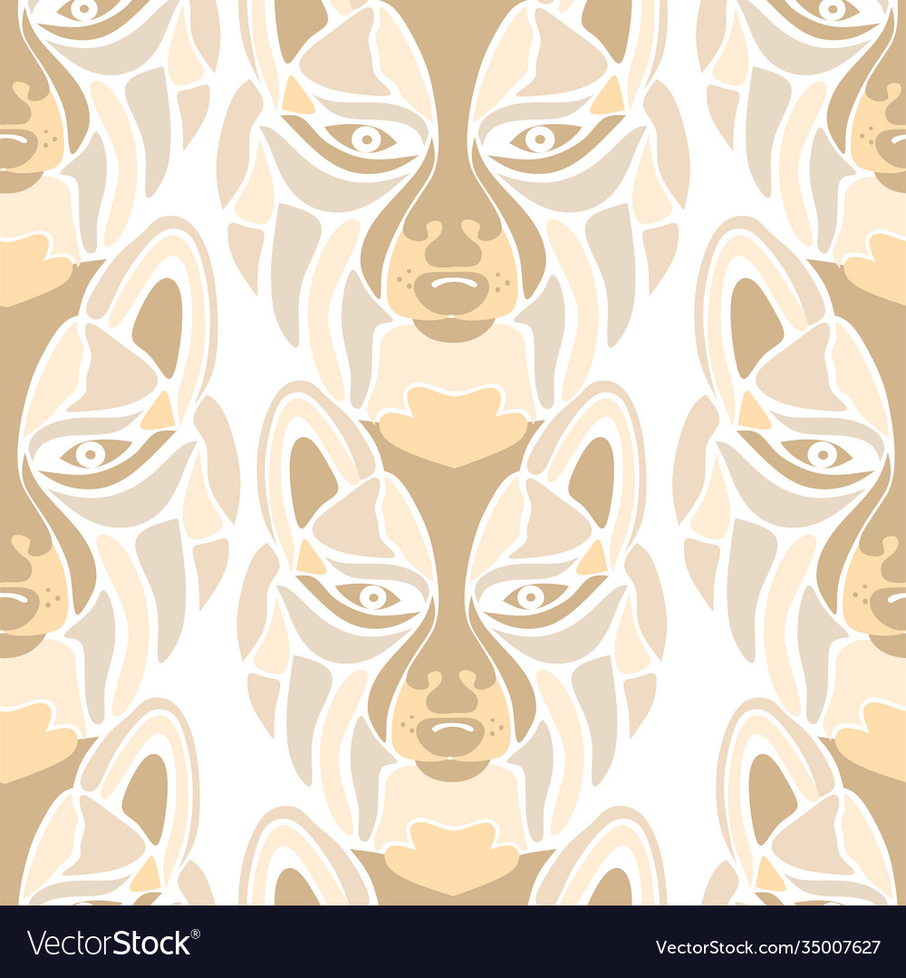 Seamless pattern with wolf image