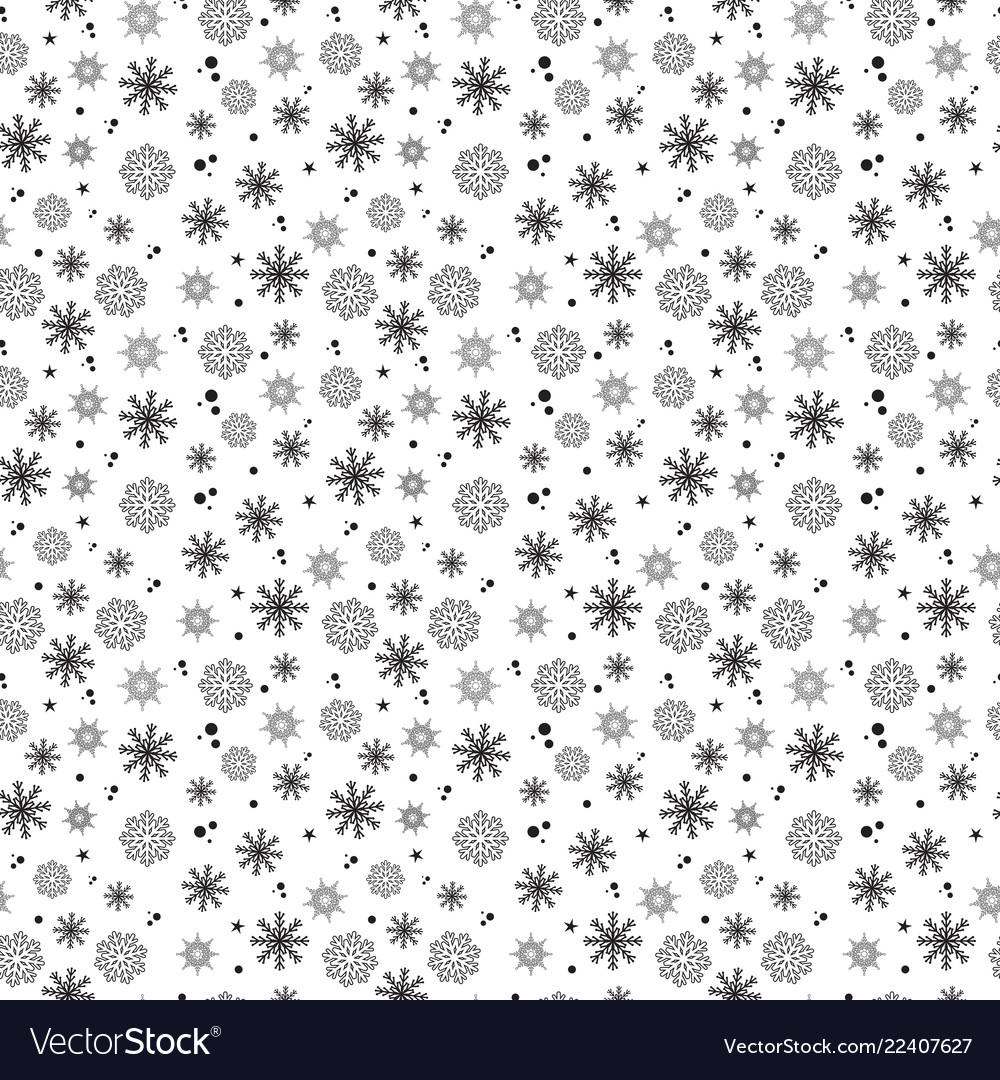 Snowflakes seamless pattern on white background