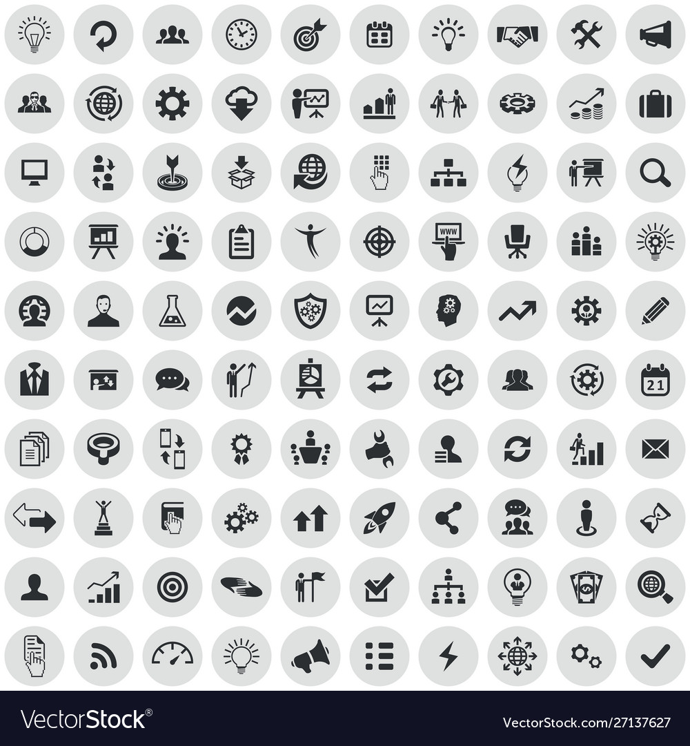 Solution 100 icons universal set for web and ui