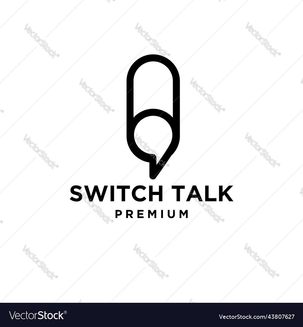 Switch talk with bubble chat icon logo design