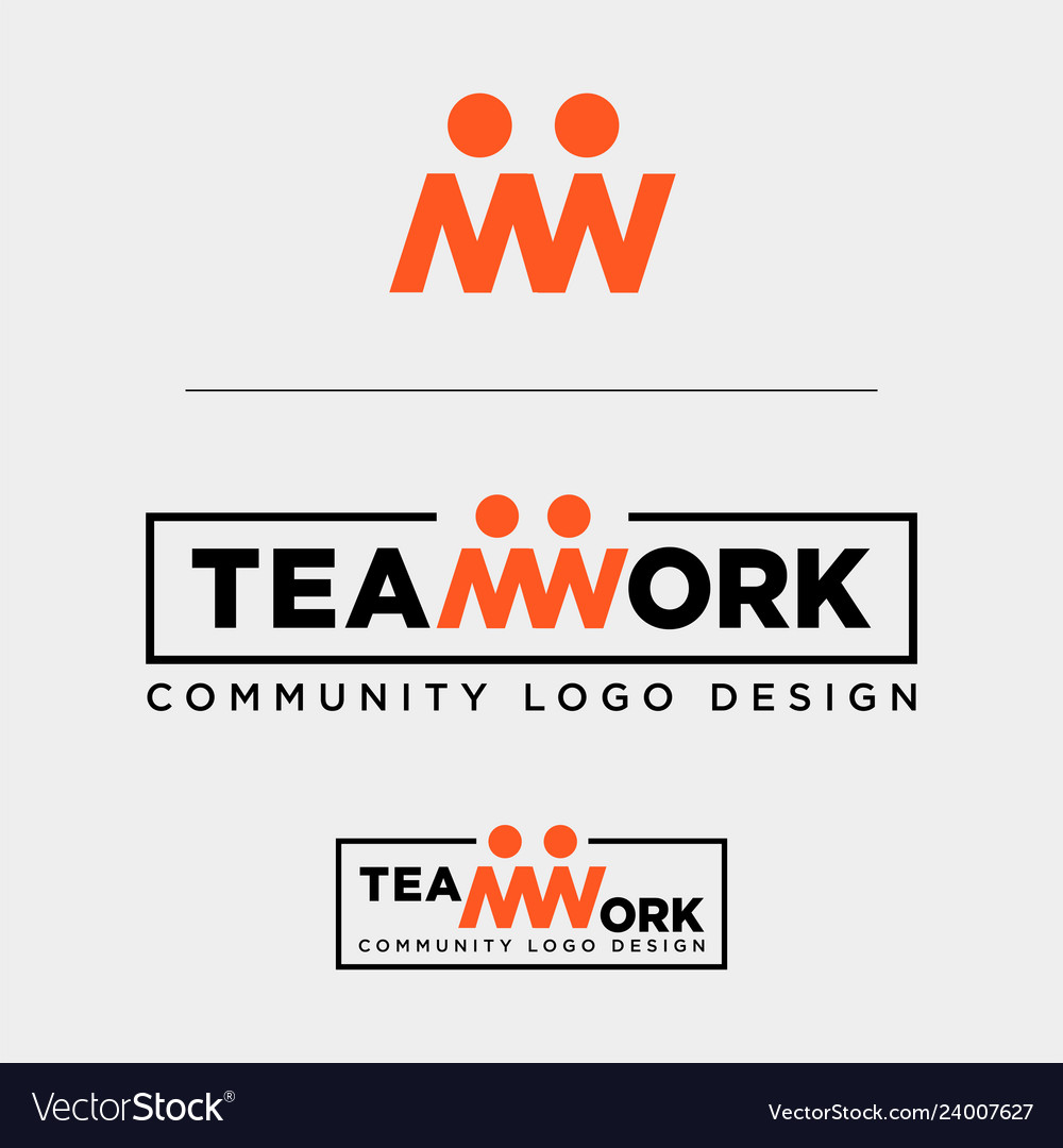 Team work typography community human logo