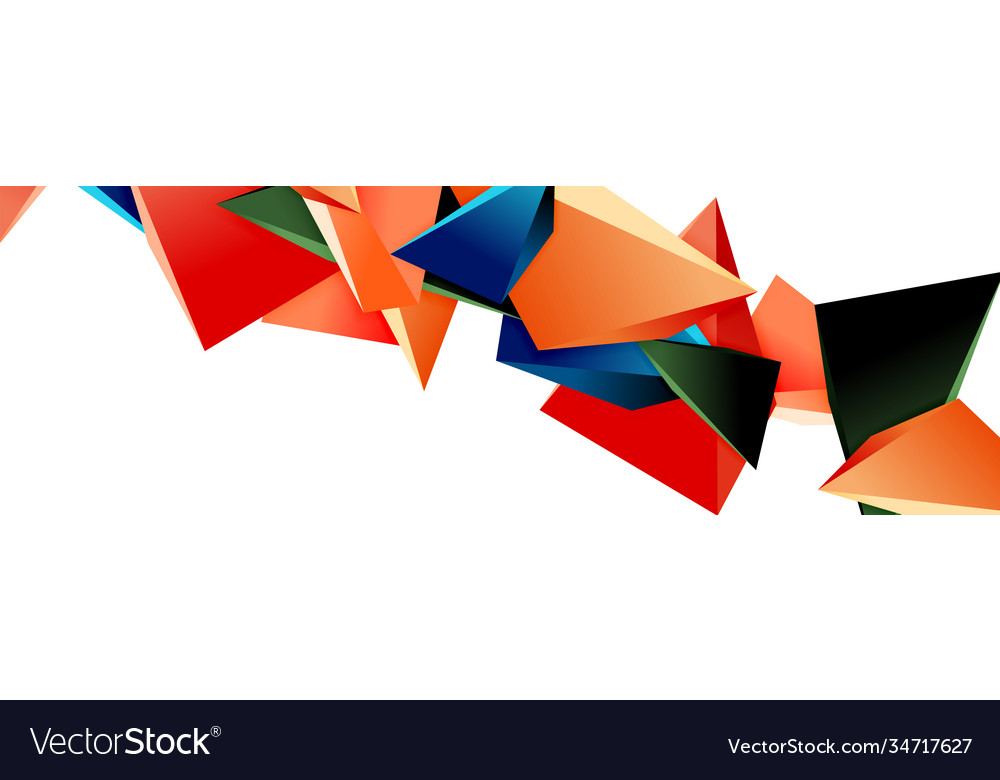 Triangle mosaic abstract background 3d triangular vector image Triangle mosaic abstract background 3d triangular