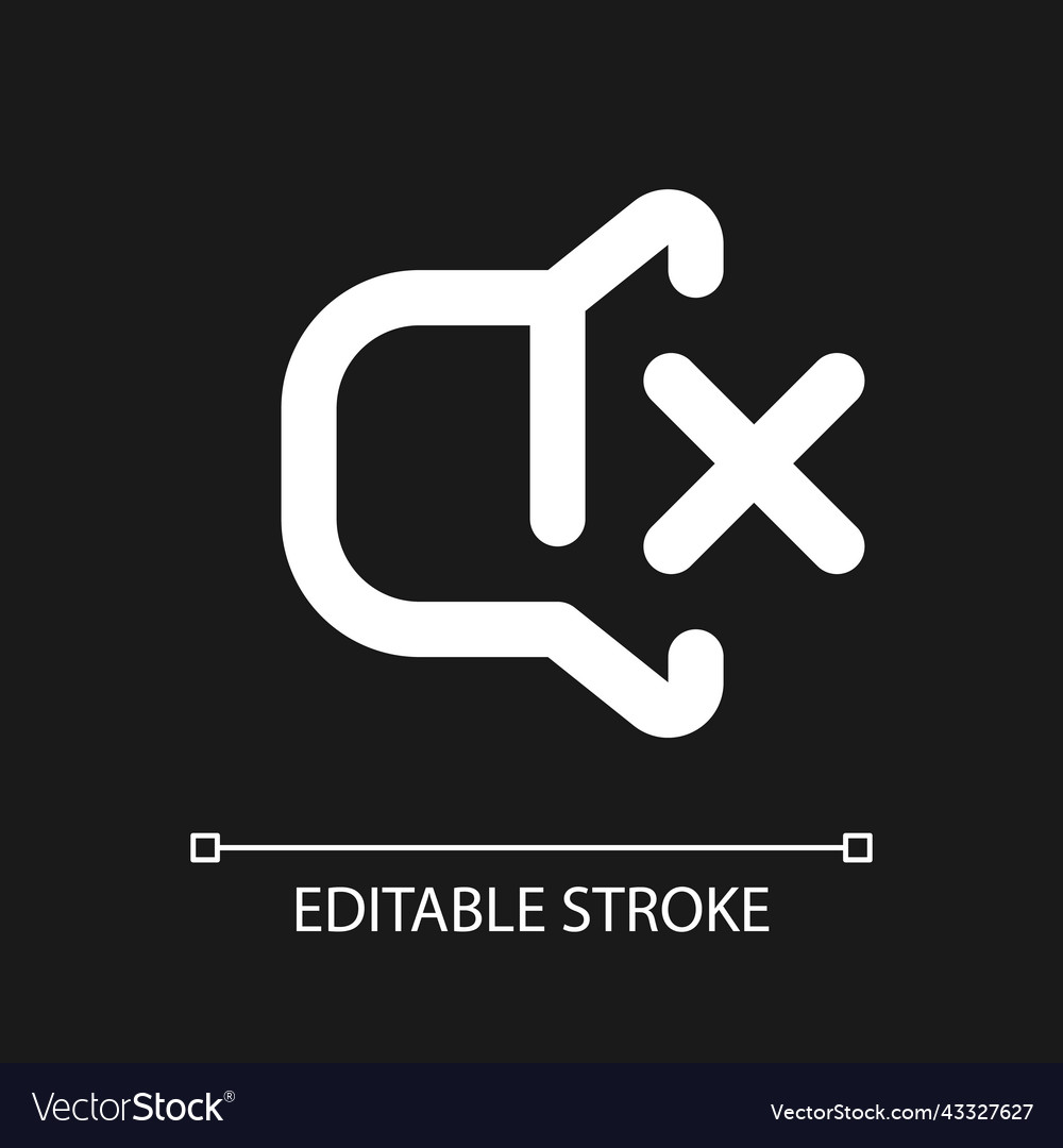 Turn off sound pixel perfect white linear ui icon vector image Turn off sound pixel perfect white linear ui icon