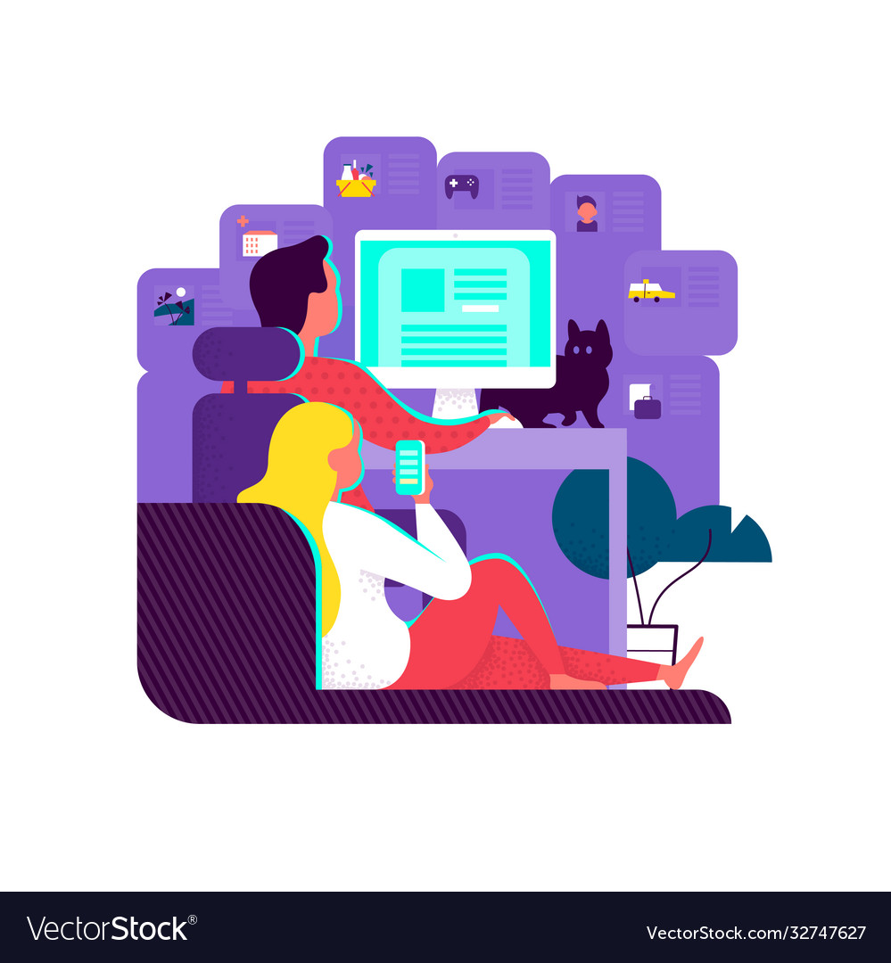 Using service vector image Using service