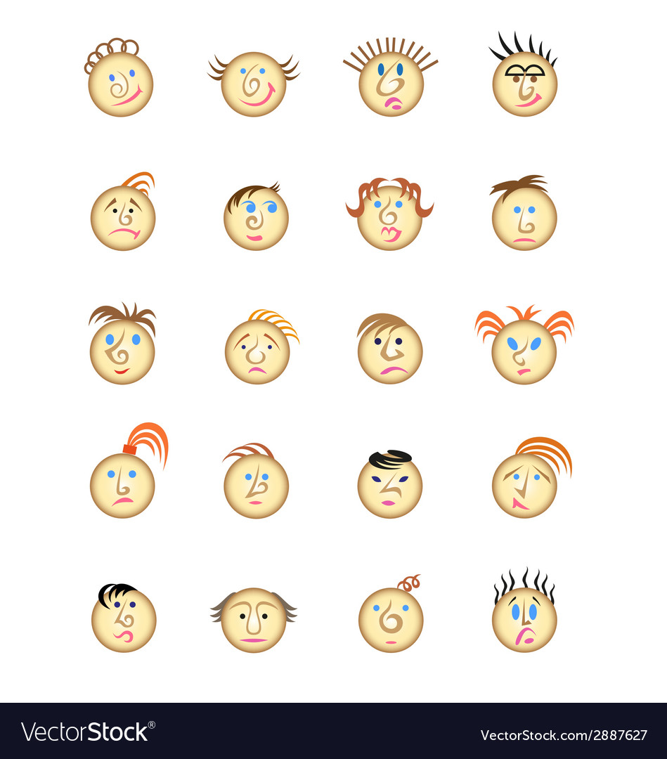 Web icons with different faces