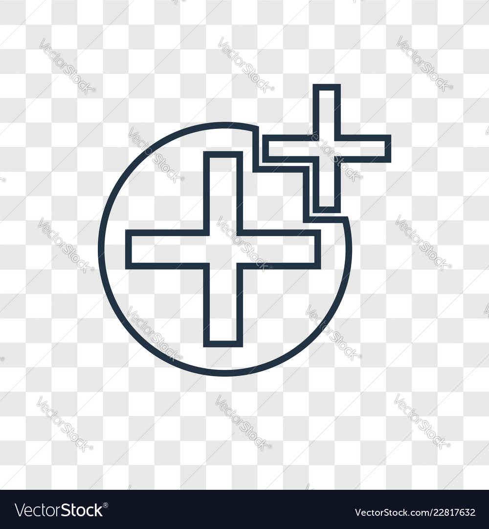 Add concept linear icon isolated on transparent vector image Add concept linear icon isolated on transparent