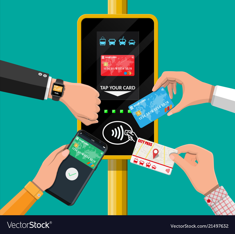 Airport metro bus subway ticket validator Vector Image Airport metro bus subway ticket validator Vector Image
