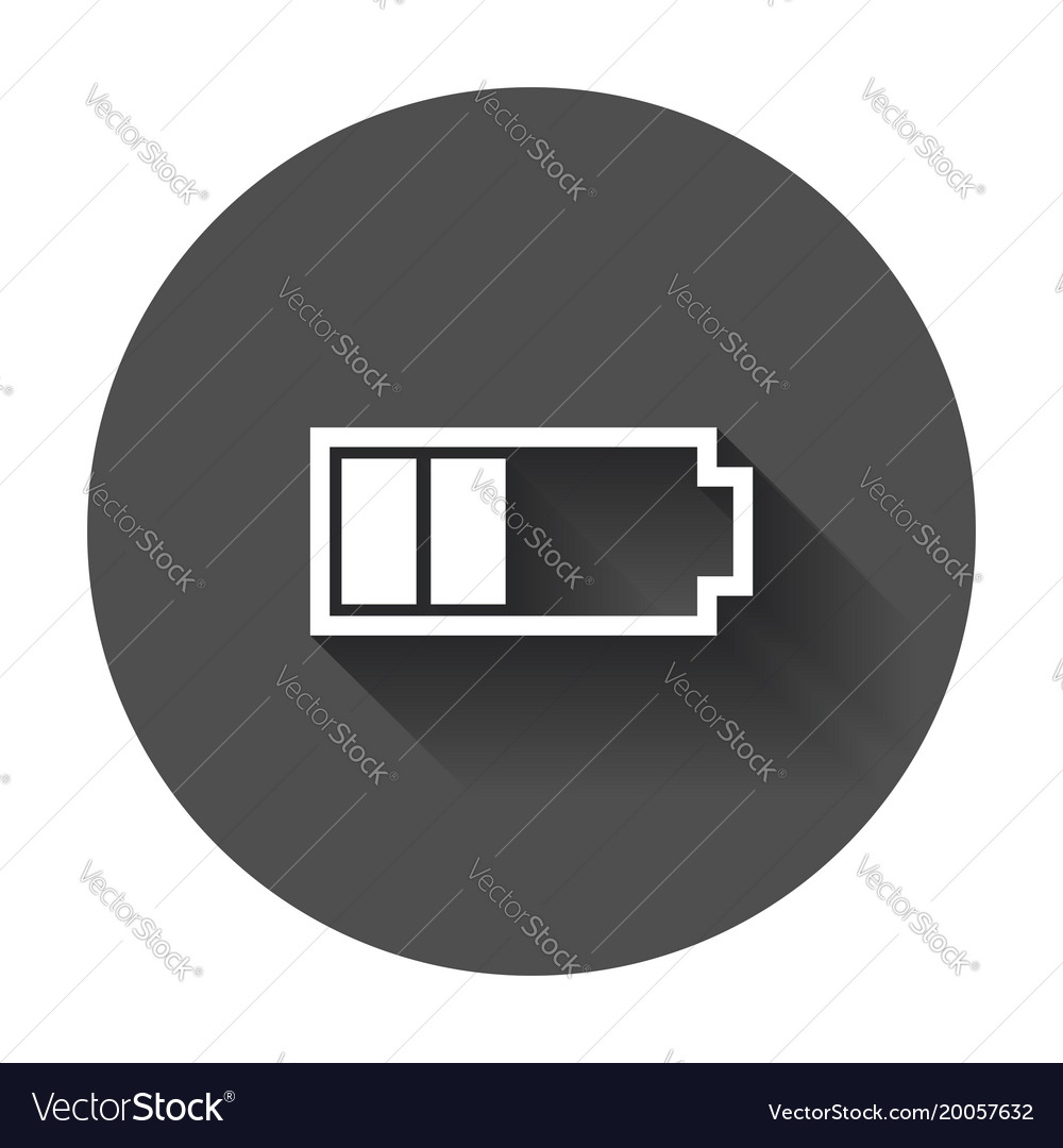 Battery charge level indicator with long shadow