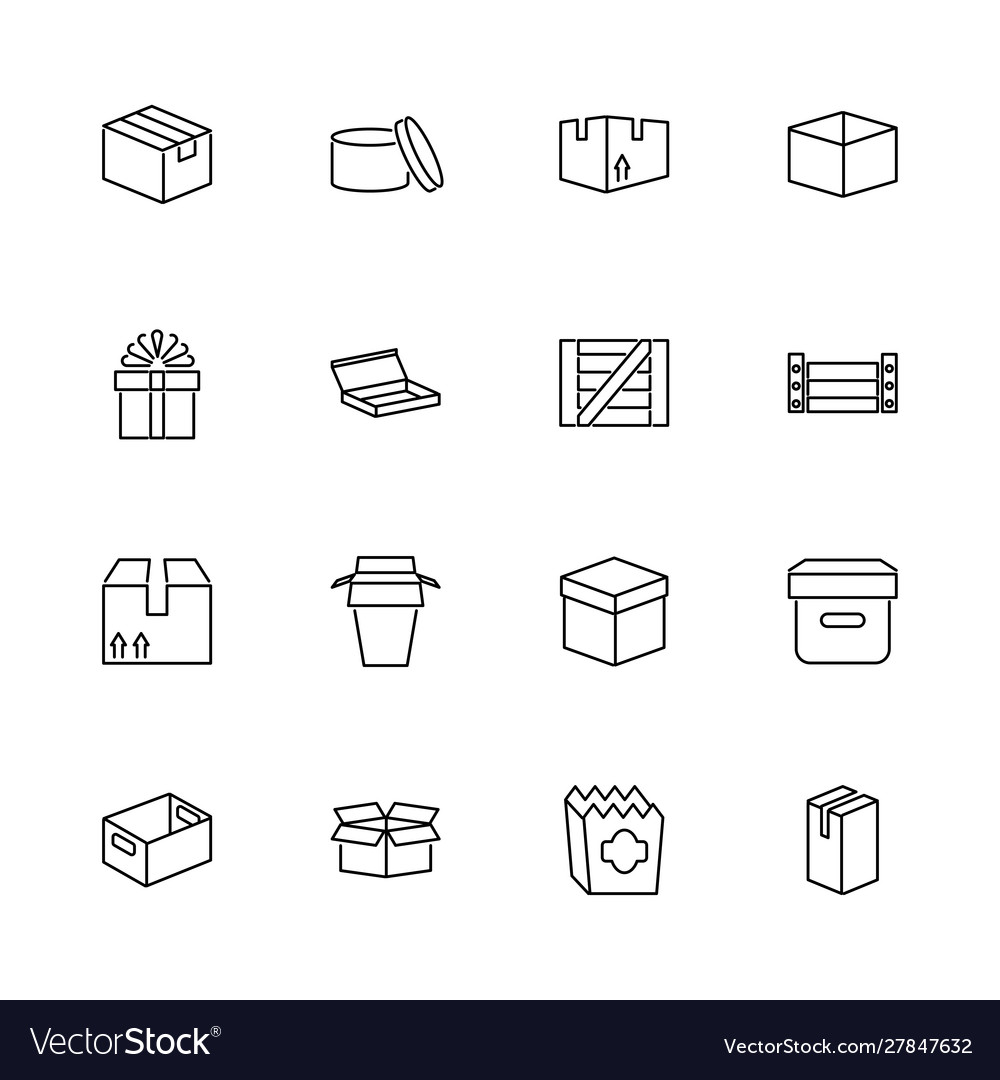 Box and crates - flat icons vector image Box and crates - flat icons