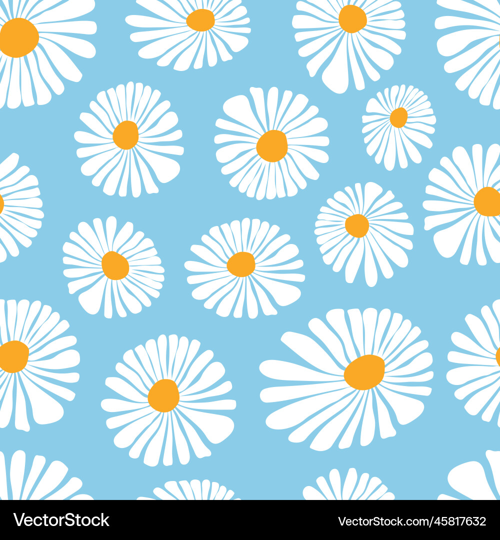 Chamomile flowers simple design seamless pattern Vector Image