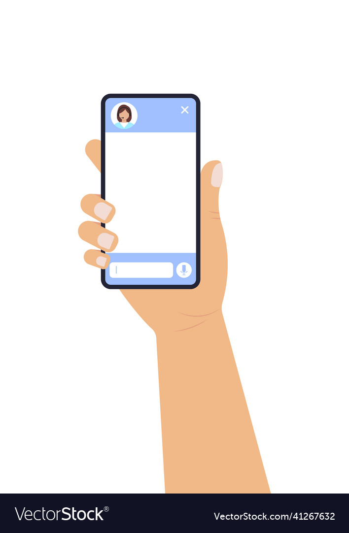 Chat bot dialoge windows on smartphone screen vector image Chat bot dialoge windows on smartphone screen
