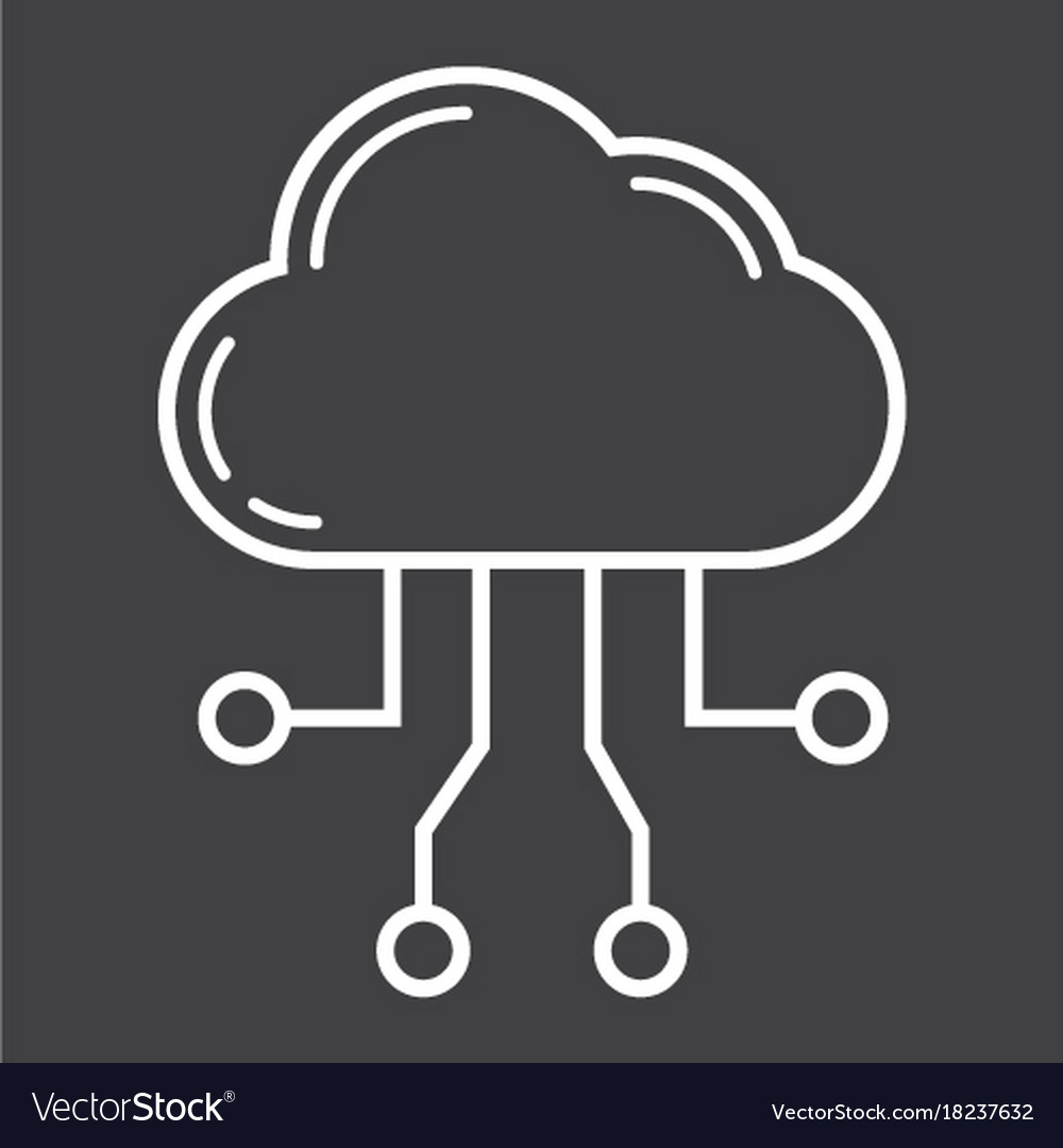 Cloud computing line icon seo and development