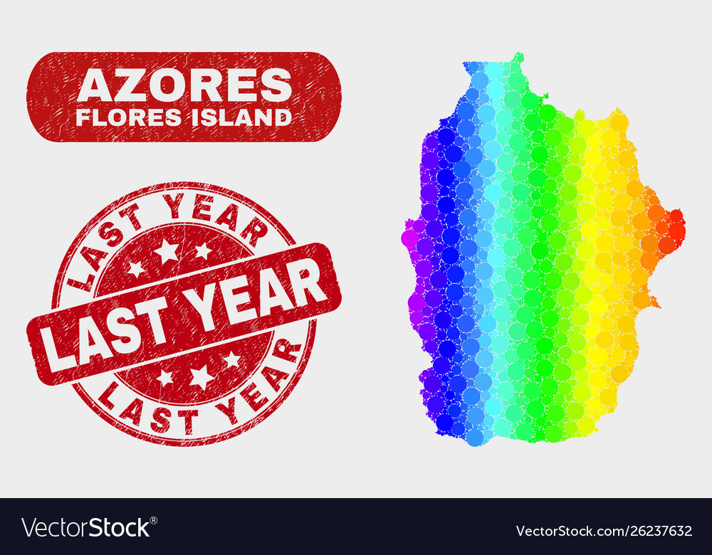 Colored mosaic flores island azores map