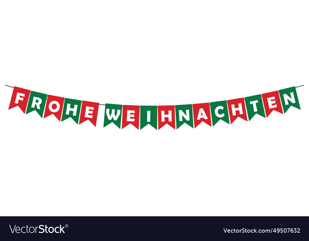 Frohe weihnachten bunting garland red and green