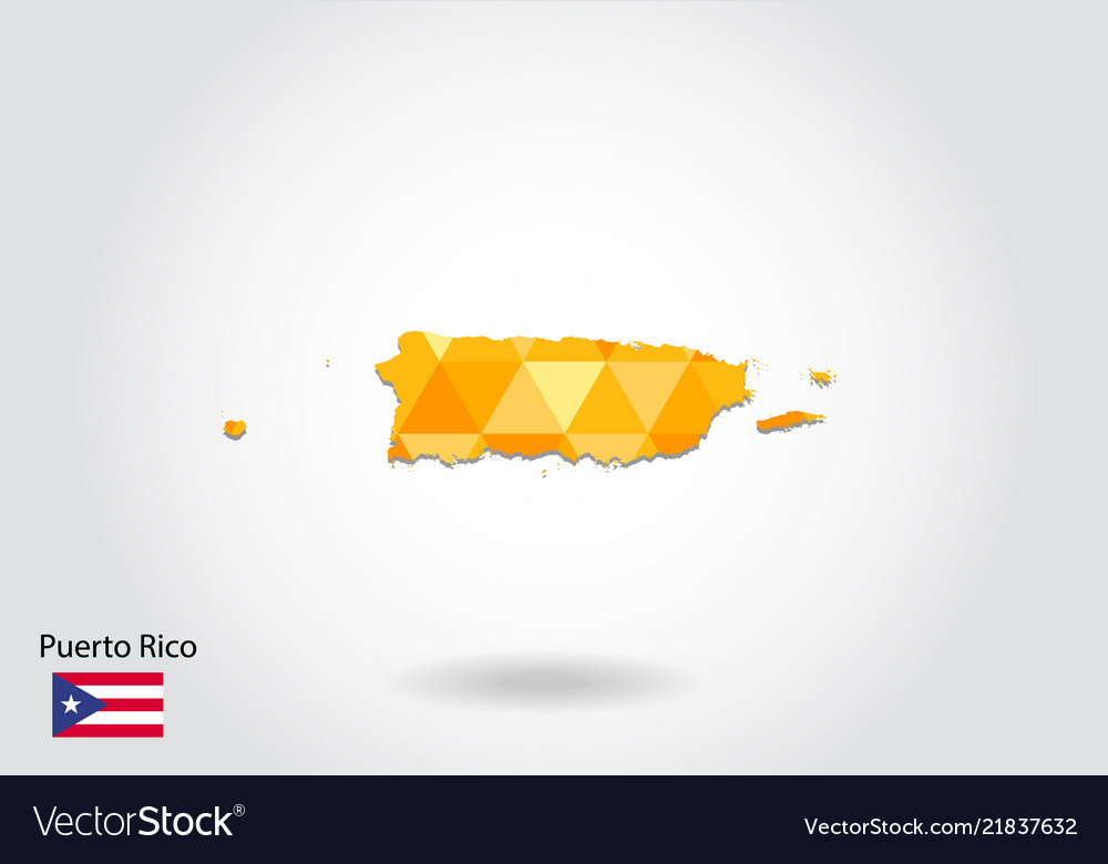 Geometric polygonal style map von puerto rico low