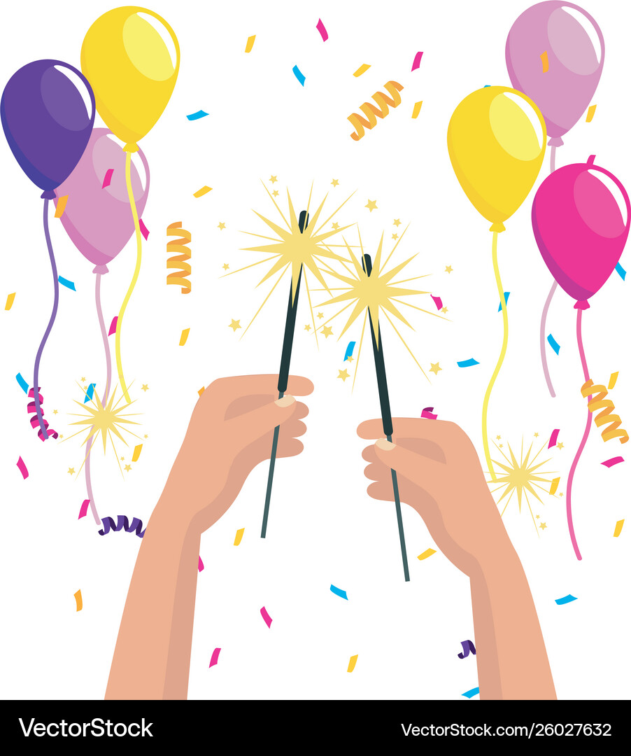Hand with firework symbol design Royalty Free Vector Image