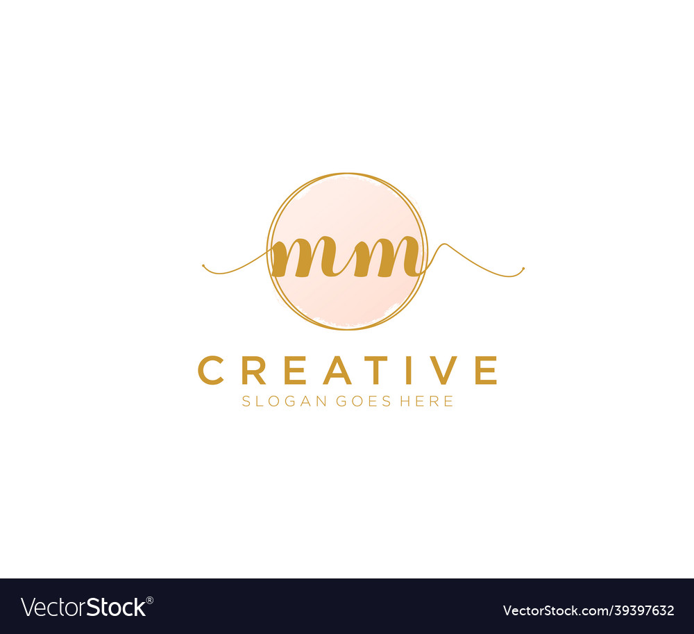 Initial mm feminine logo beauty monogram