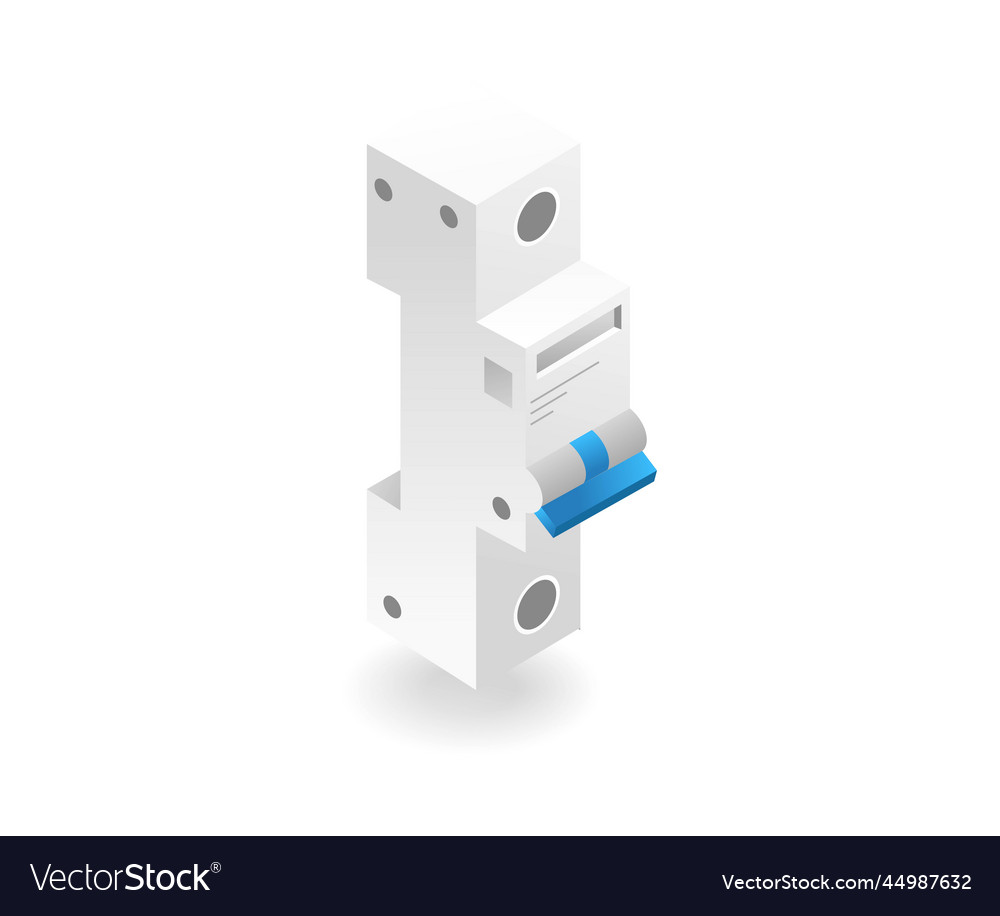 Isometric flat of electric volt ampere mcb concept