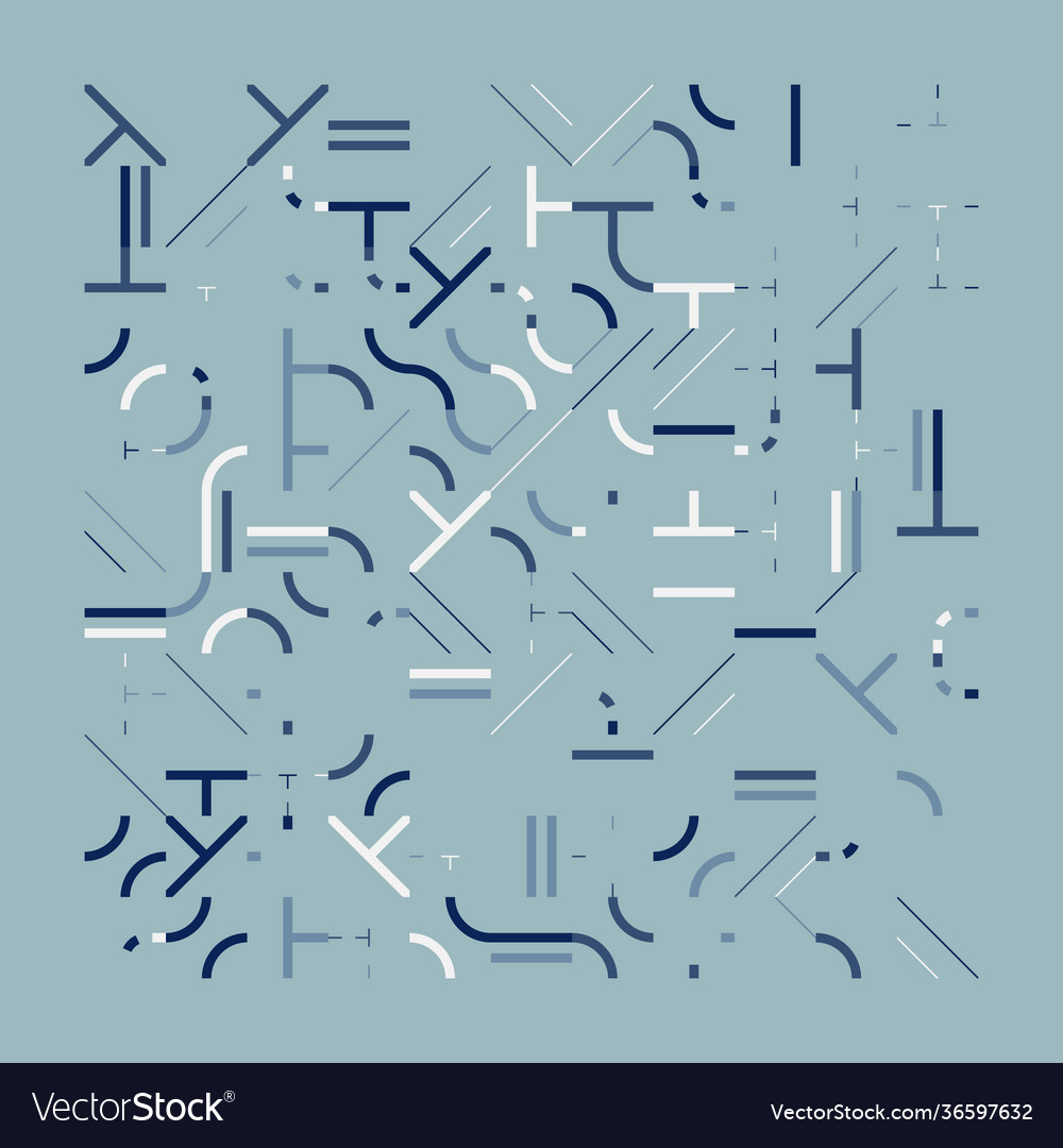 Minimal geometric pattern design in blue palette vector image Minimal geometric pattern design in blue palette