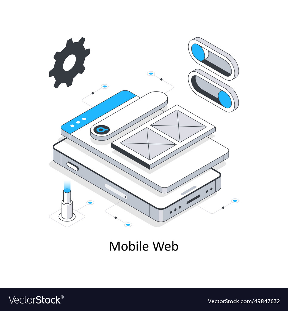 Mobile web isometric stock eps file