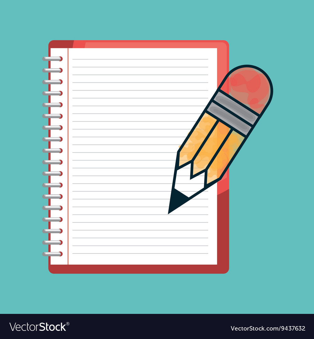 Notebook and pencil isolated icon design Vector Image