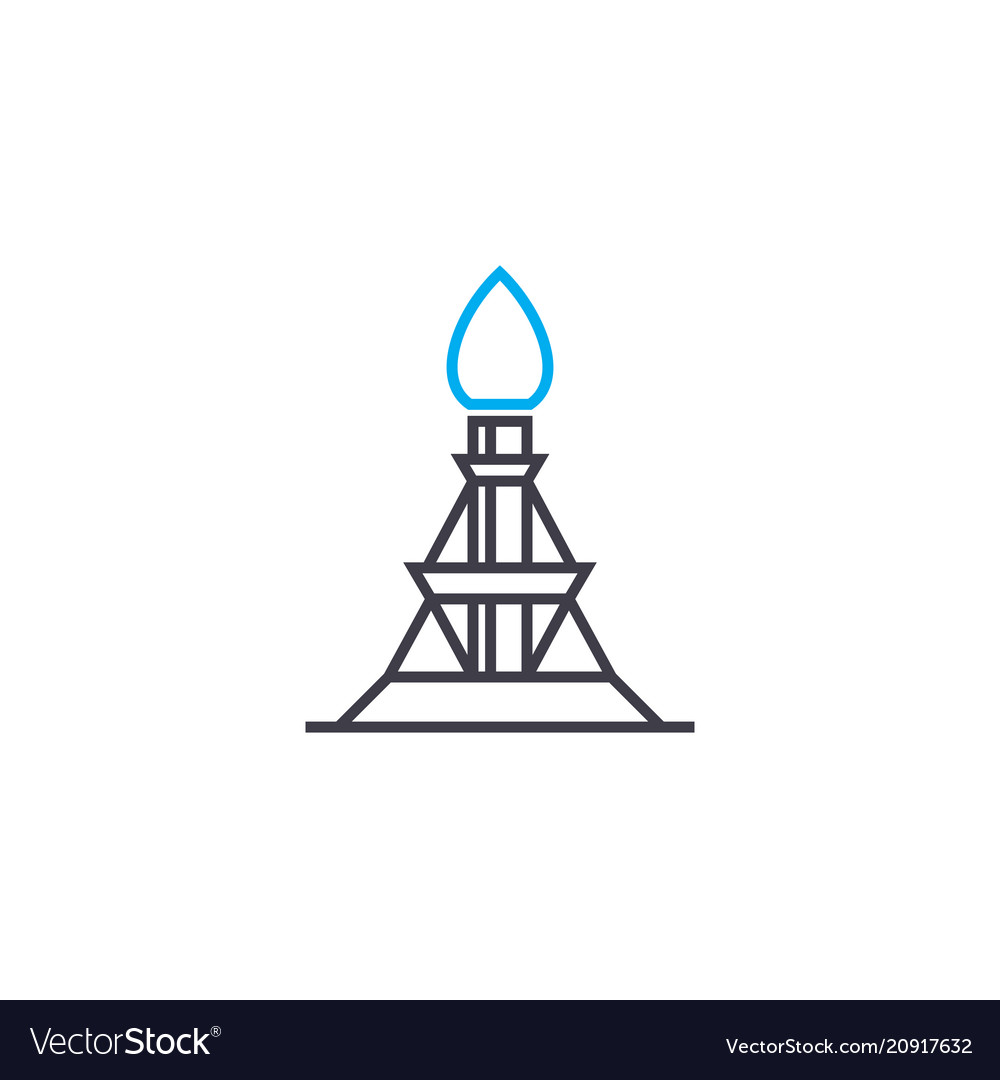 Oil derrick linear icon concept line