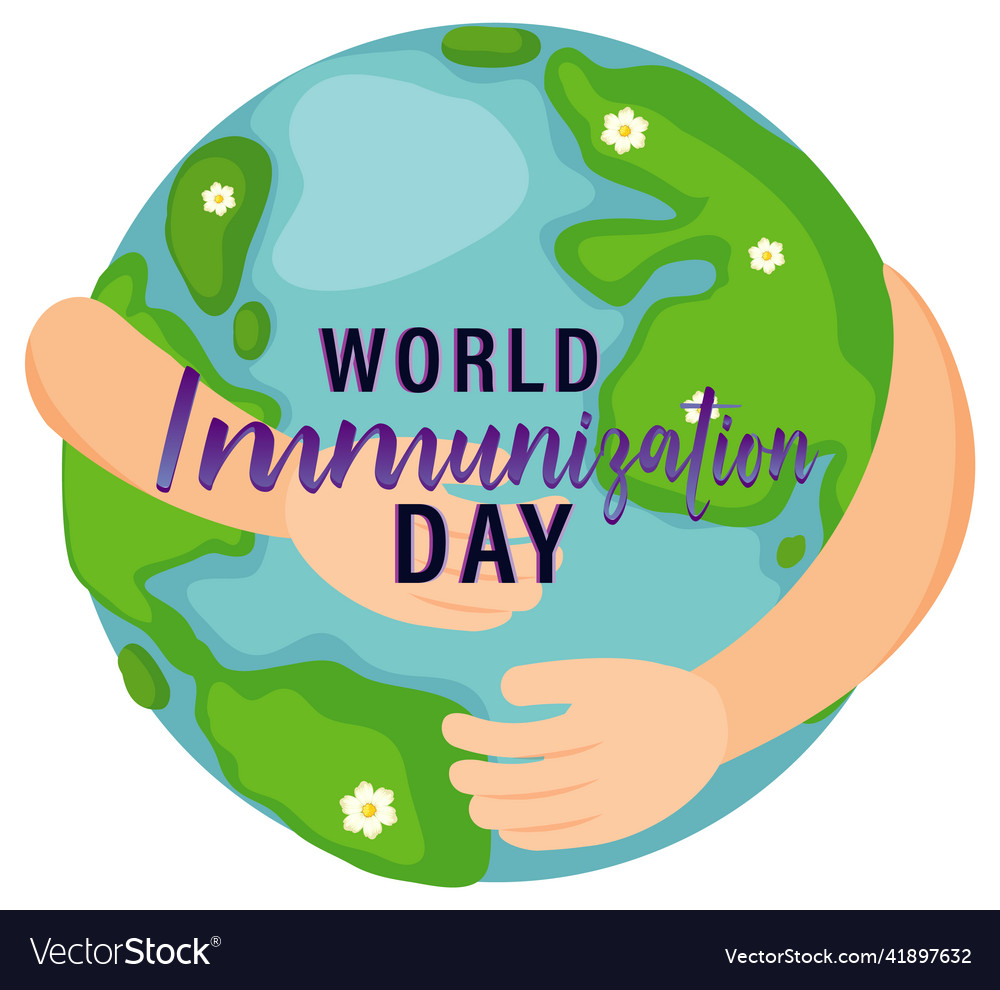 Poster design for world immunization day Vector Image