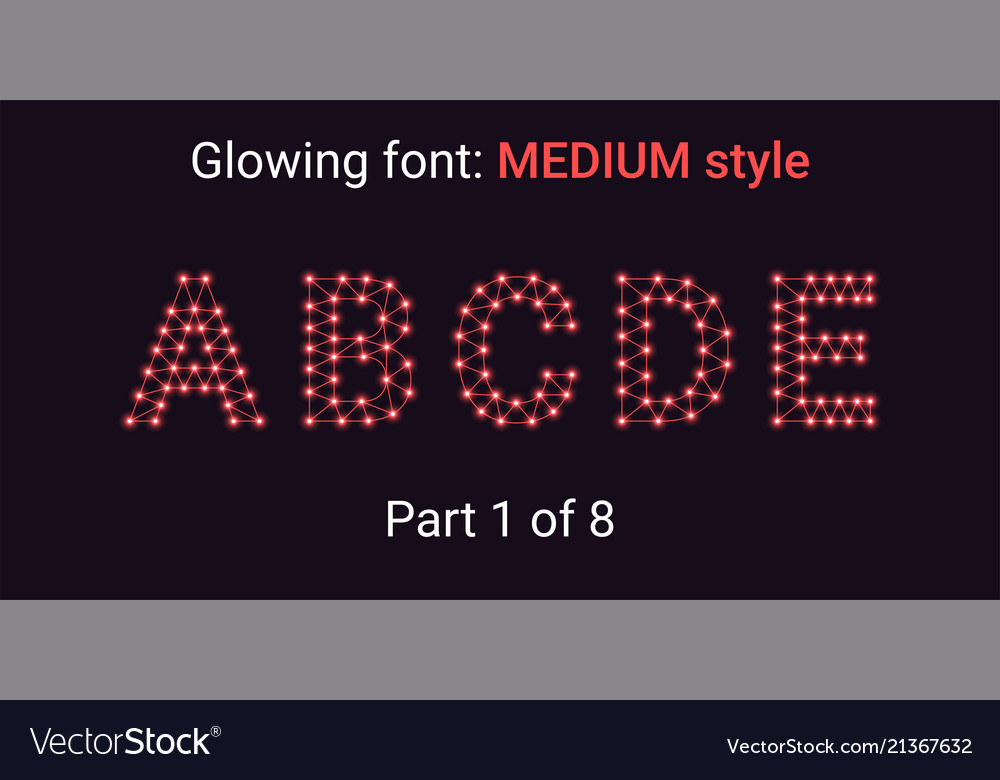 Red glowing font in the outline style