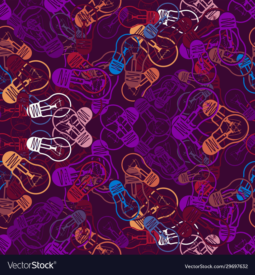 Seamless pattern multicolored lamps vector image Seamless pattern multicolored lamps
