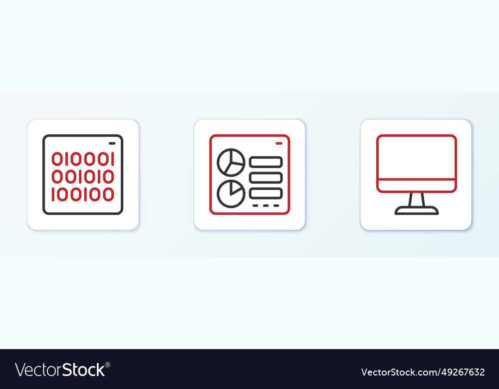 Zeilen-Computer überwachen Binärcode und api vector image Zeilen-Computer überwachen Binärcode und api