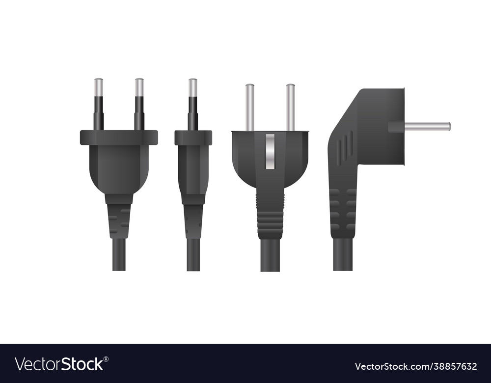 Set Plugs For Sockets In 3d Plug Royalty Free Vector Image