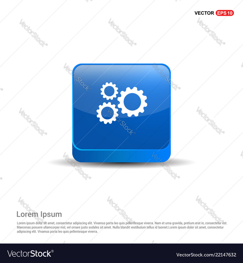 Setting icon - 3d blue button
