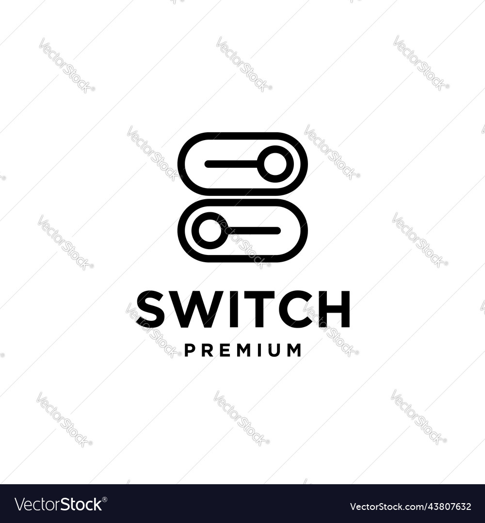 Switch logo with power on off icon design Vector Image