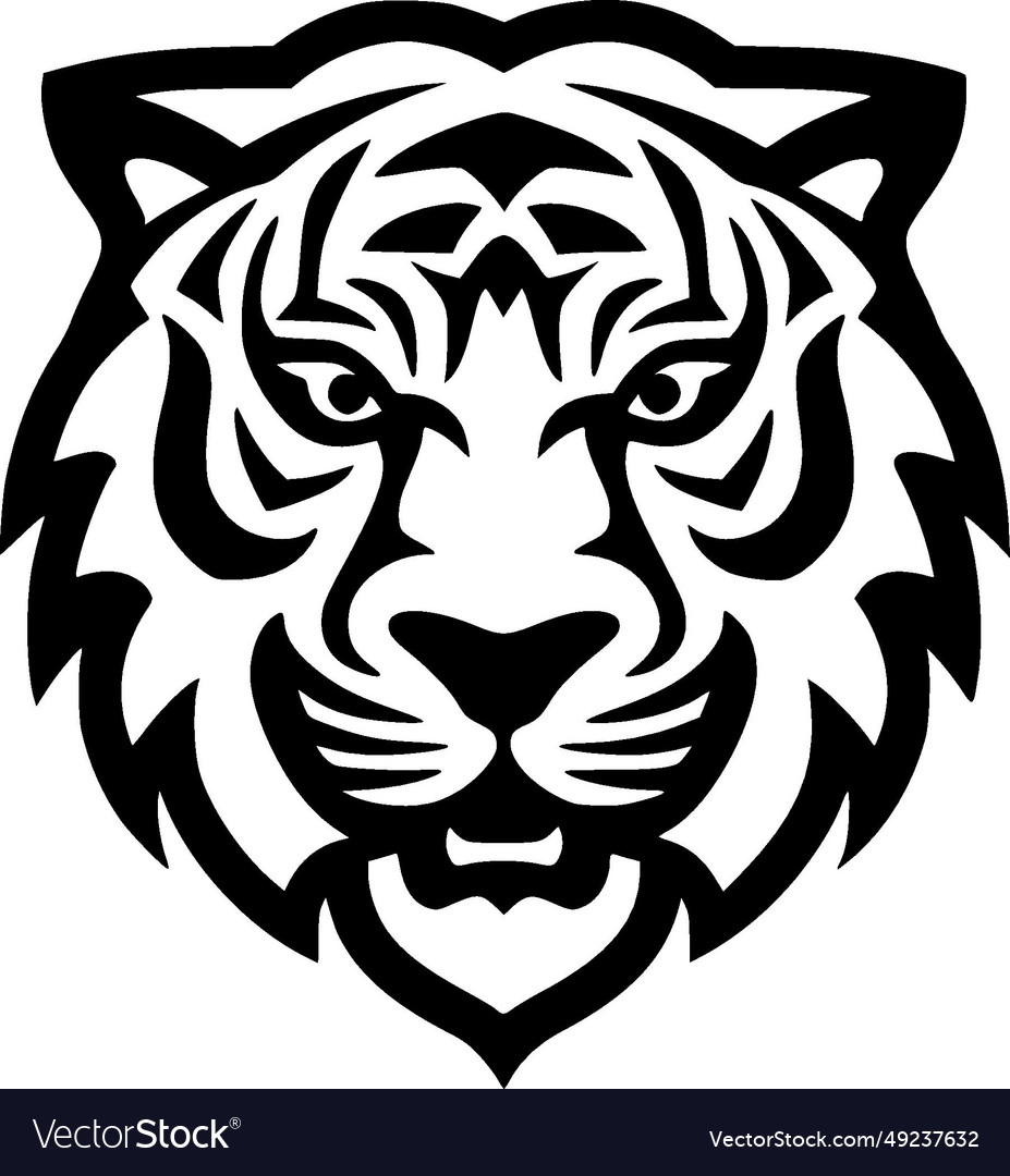 Tiger - black and white isolated icon