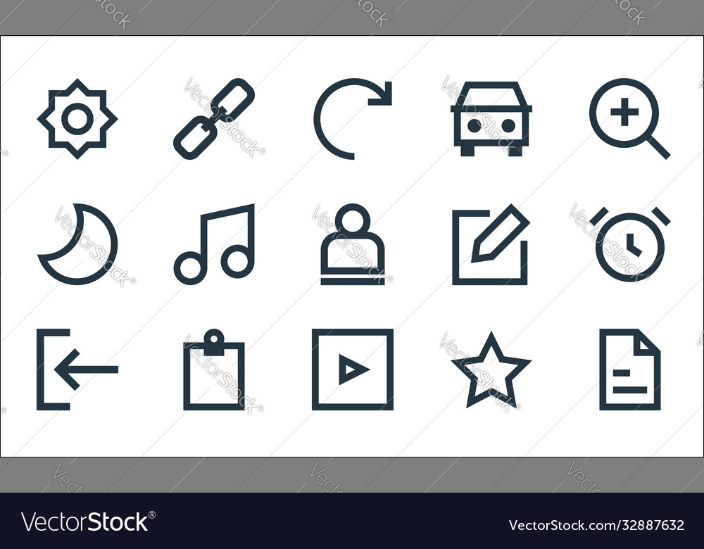 User interface line icons linear set quality vector image User interface line icons linear set quality