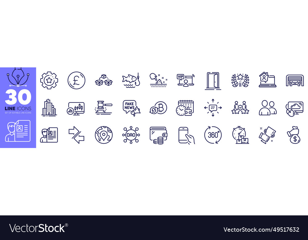 Geldbörse Puzzle Zeit und schnelle Lieferung Linie Icons