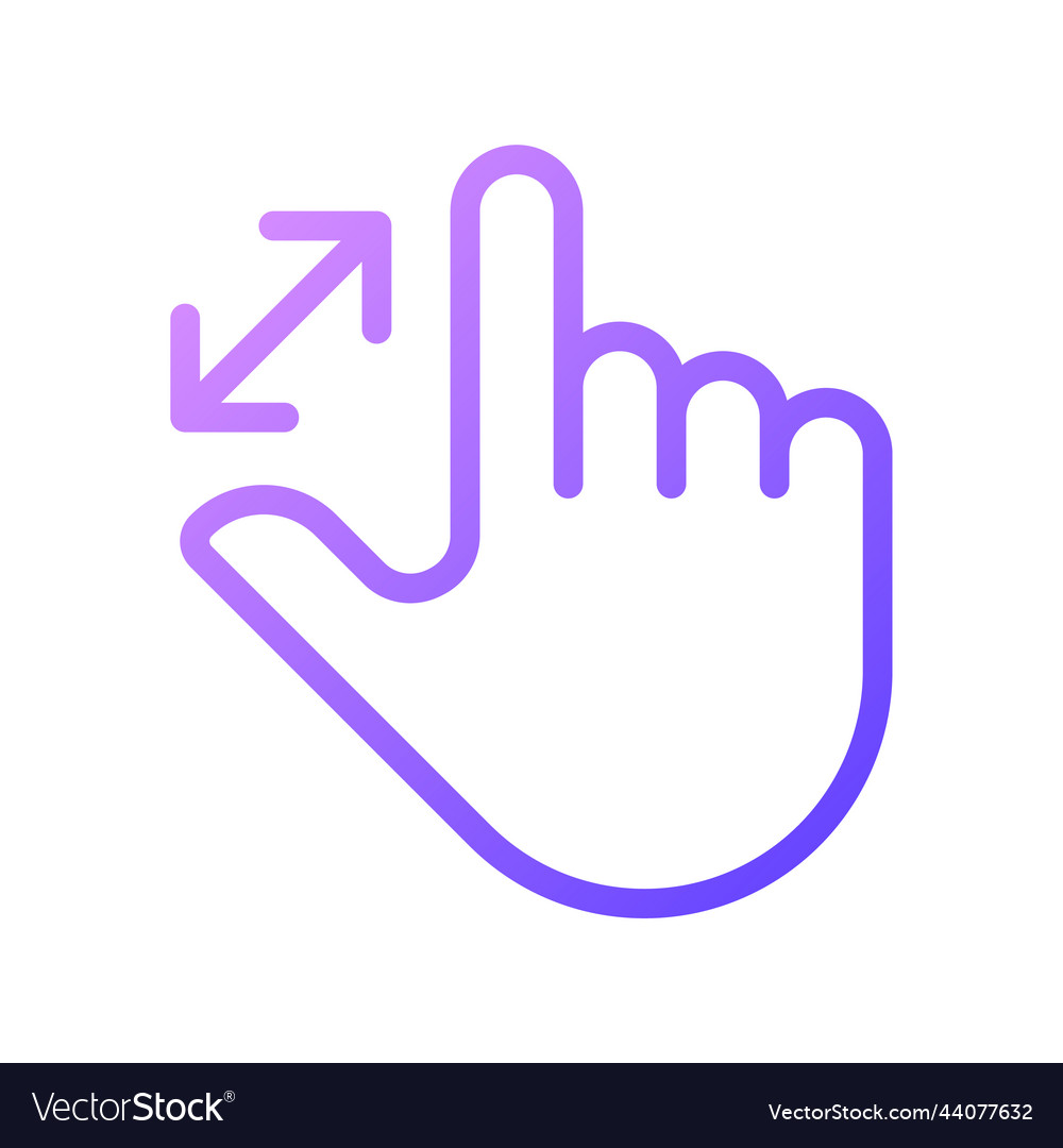 Zoom in touch gradient linear icon vector image Zoom in touch gradient linear icon