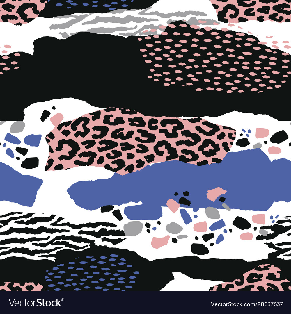 Abstract seamless pattern with animal print