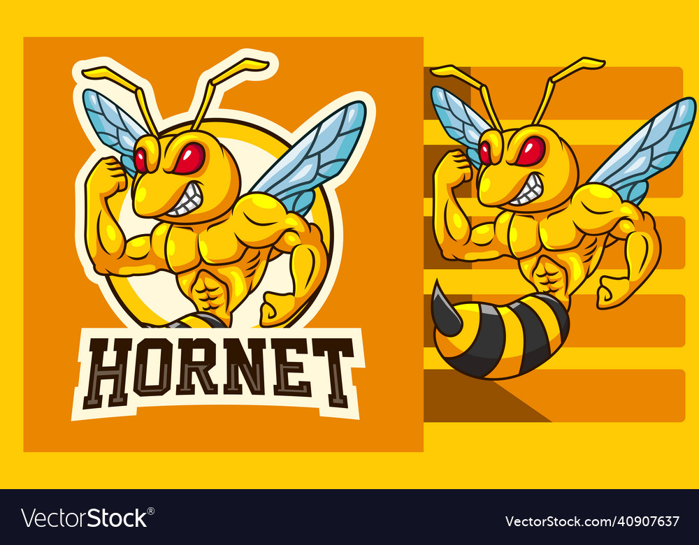 Cartoon strong hornet design template