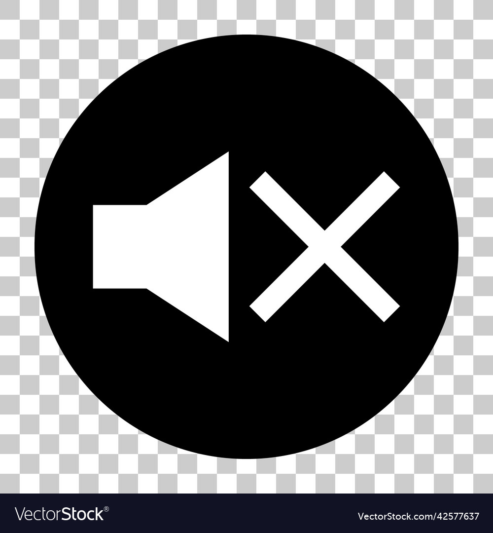 Circular mute button icon of volume Vector Image Circular mute button icon of volume