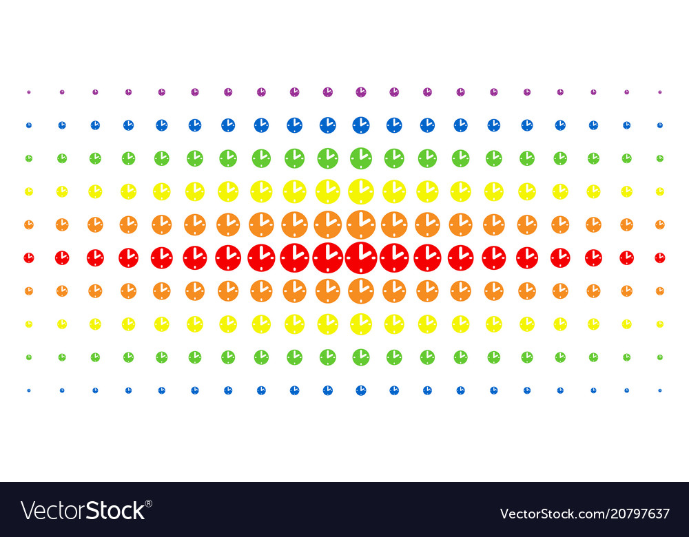 Clock spectrum halftone effect Vector Image Clock spectrum halftone effect