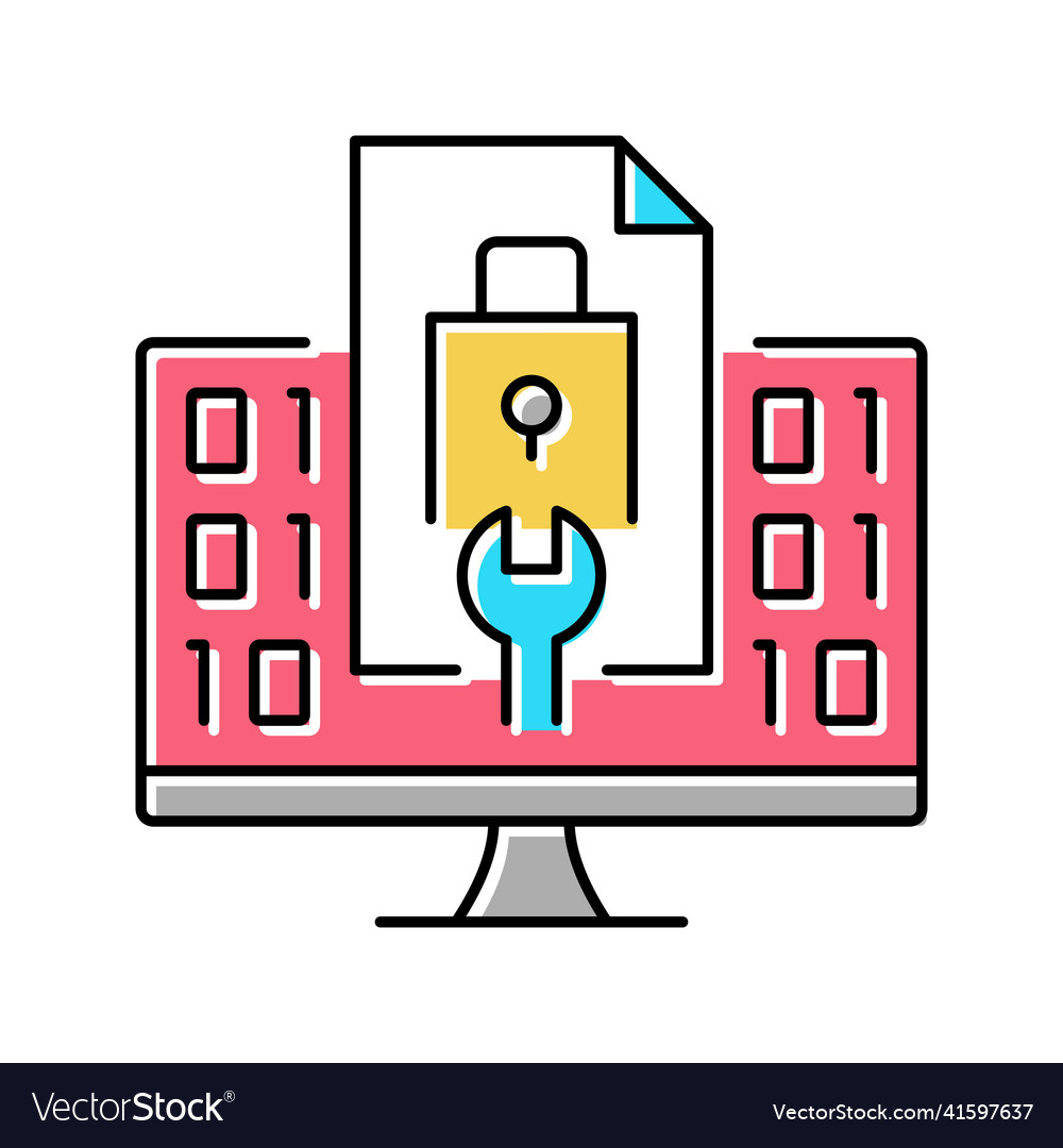 Closed source software color icon vector image Closed source software color icon