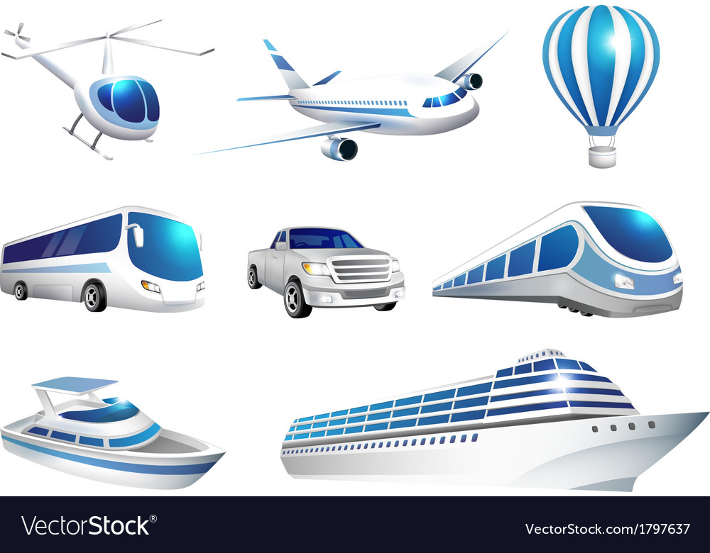 Collection of icons transport