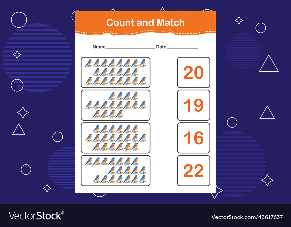 Count and match with the correct number how