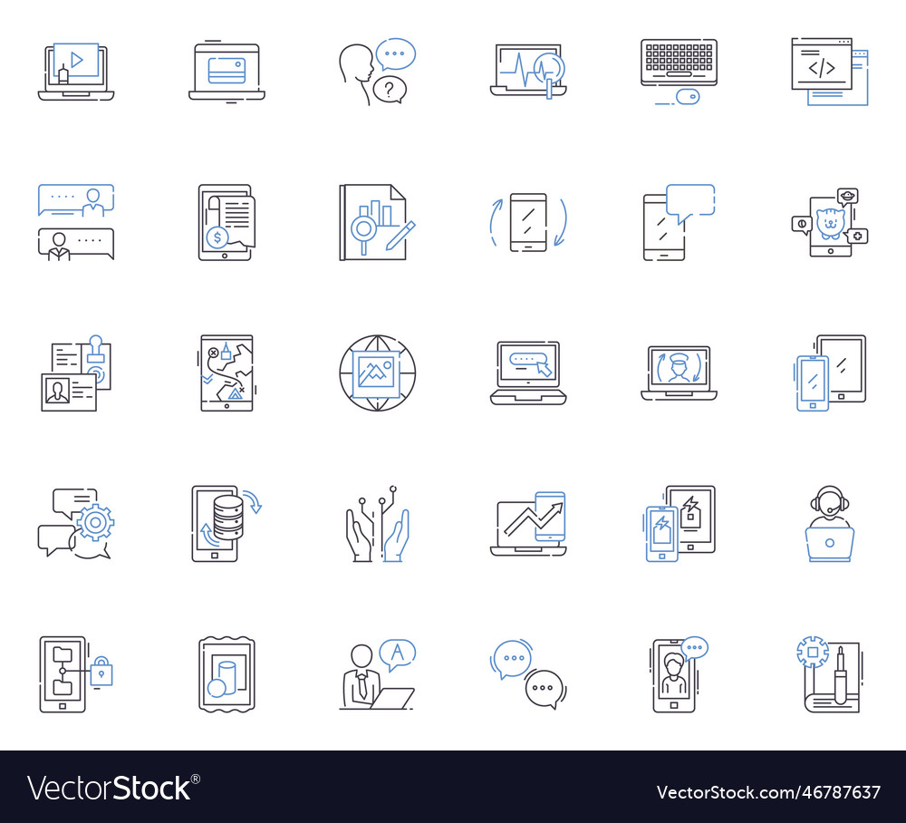 Decision-making line icons collection resolve Vector Image Decision-making line icons collection resolve