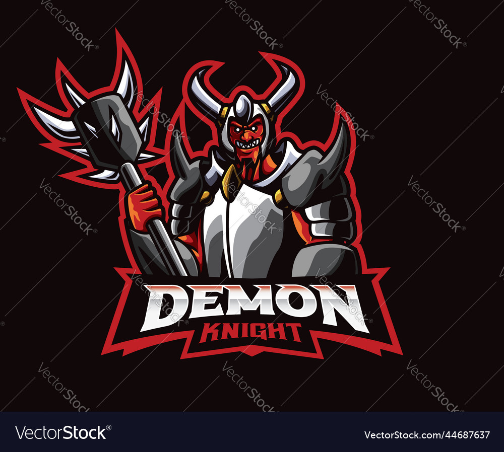 Devil knight mascot logo design Royalty Free Vector Image